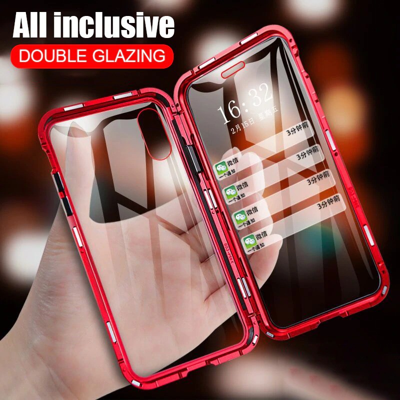 A53 2020 A52 A92 A31 C12 C15 Realme Case Handphone Slim Magnetic Glass Casing Realme Slim Magnetic Double Glass 360 Coverage Case Handphone Slim Double Glass Magnetic