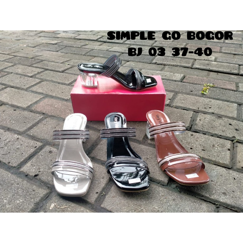 SENDAL KACA WANITA - SANDAL HAK KACA TERBARU 2021 BJ-03 SIZE 37-40