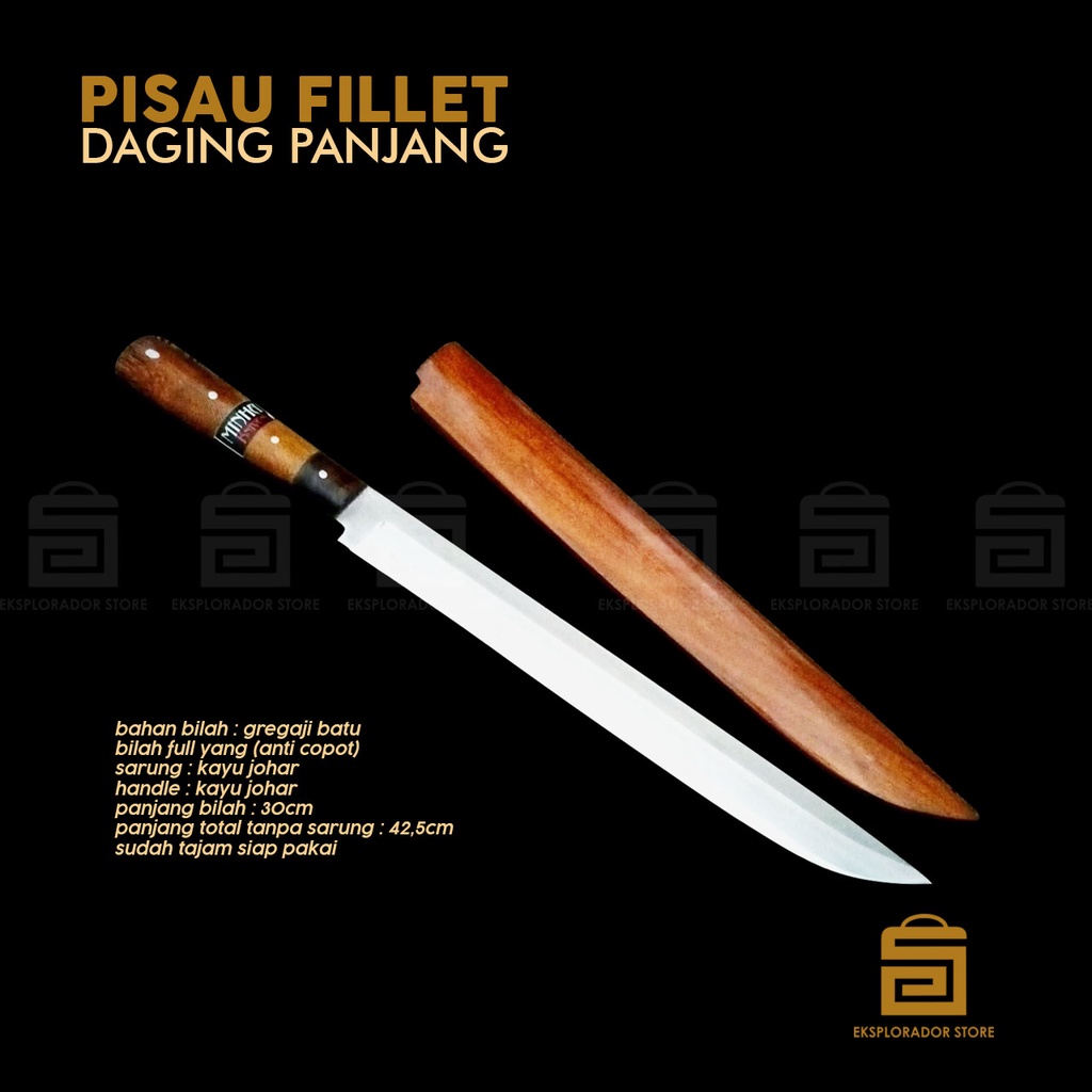 PISAU FILLET DAGING FULLTANG MINHAJ