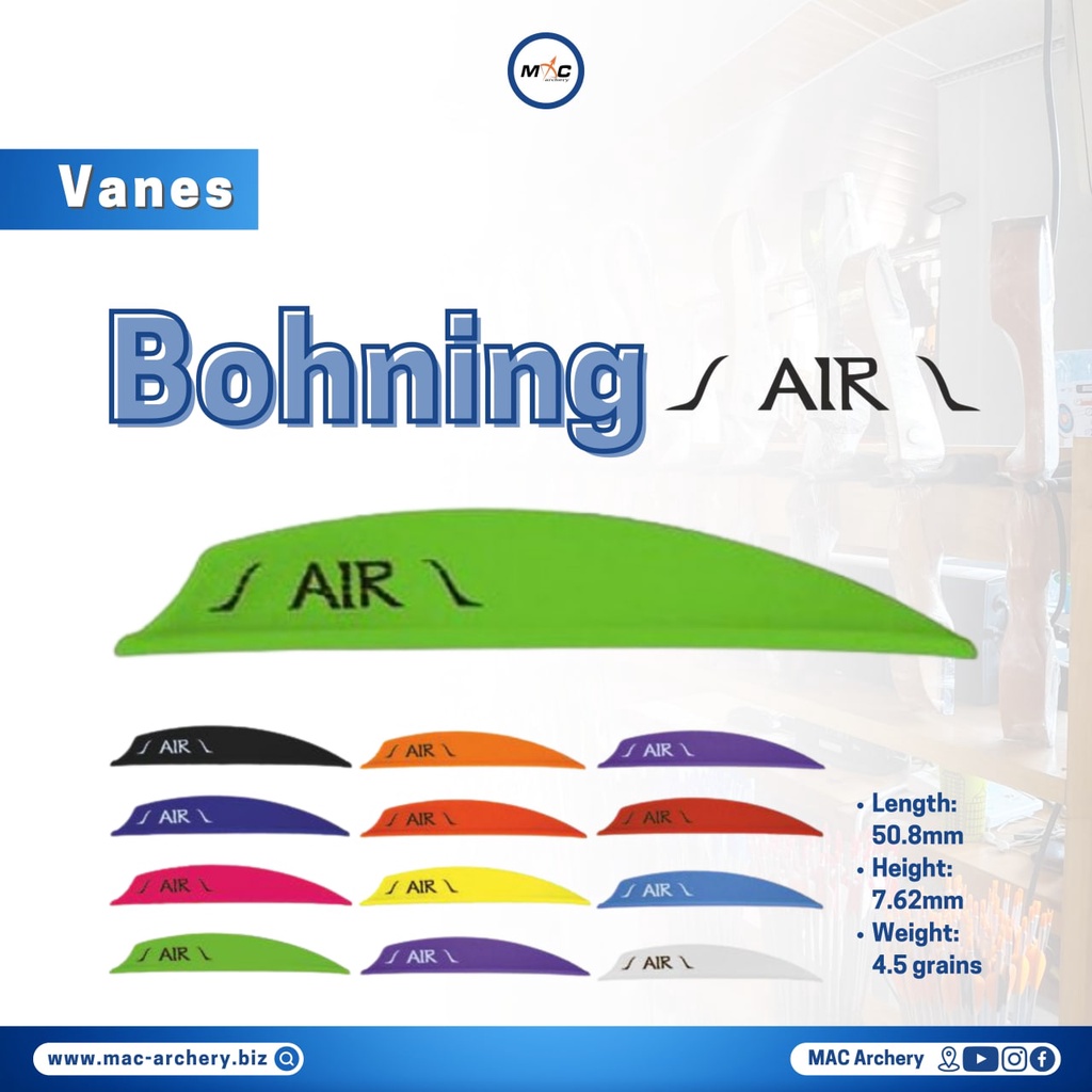 Bohning Air Vanes untuk Anak Panah Original Bohning