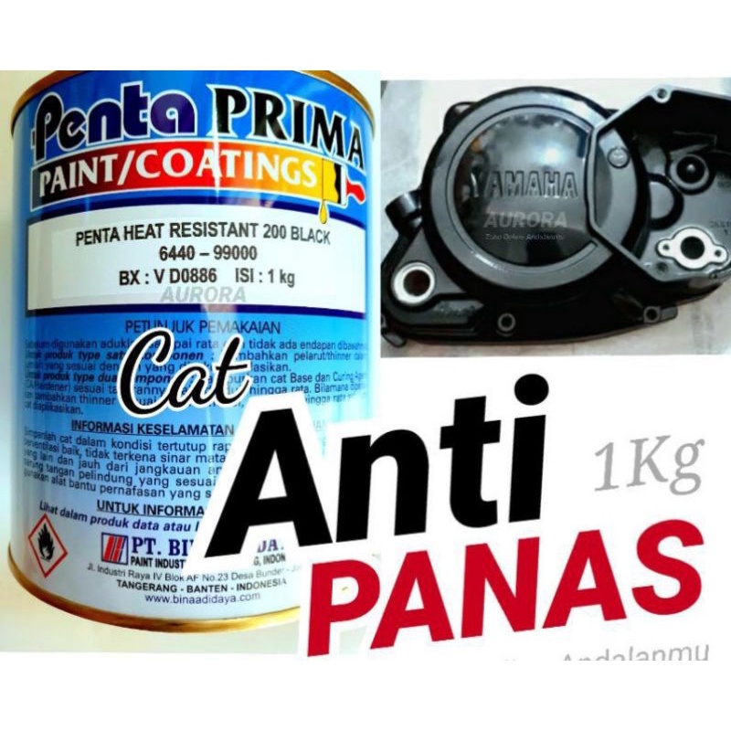 CAT PENTA HEAT RESISTANT /  CAT  HI TEMP ANTI PANAS WARNA HITAM &amp; SILVER- 1 KG