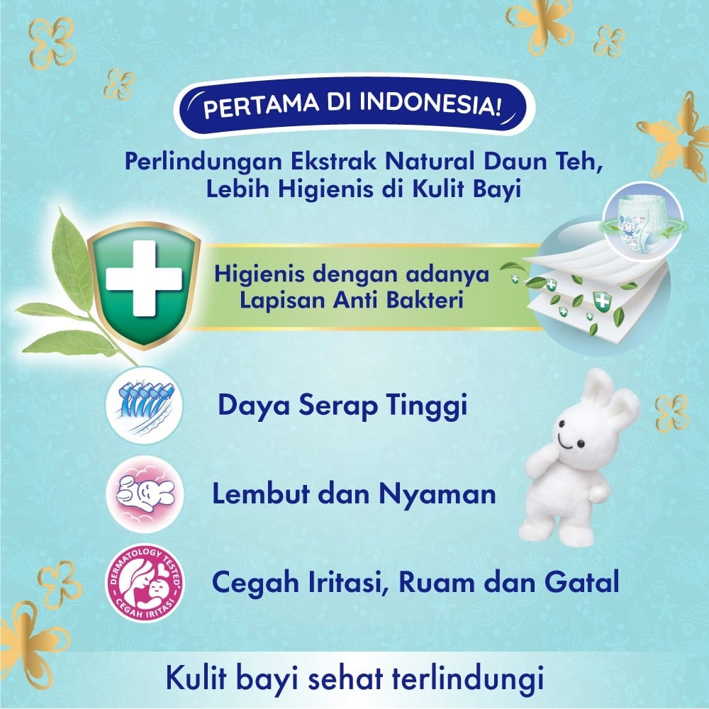 Merries Skin Protection Popok bayi Celana M50 - Perlengkapan Bayi Dengan Ekstrak Daun Teh