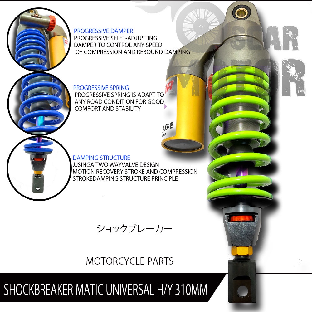 SHOCKBREAKER MATIC NEW TABUNG ATAS STELAN UNIVERSAL HONDA YAMAHA 310MM motor