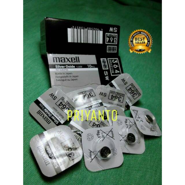 BATRAI JAM TANGAN MEXELL 364/SR621SW ORIGINAL SILVER OXIDE SINGLE PACK