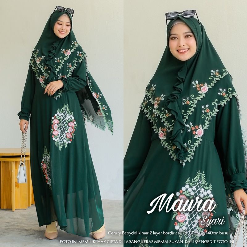 gamis syari maura syari bordir