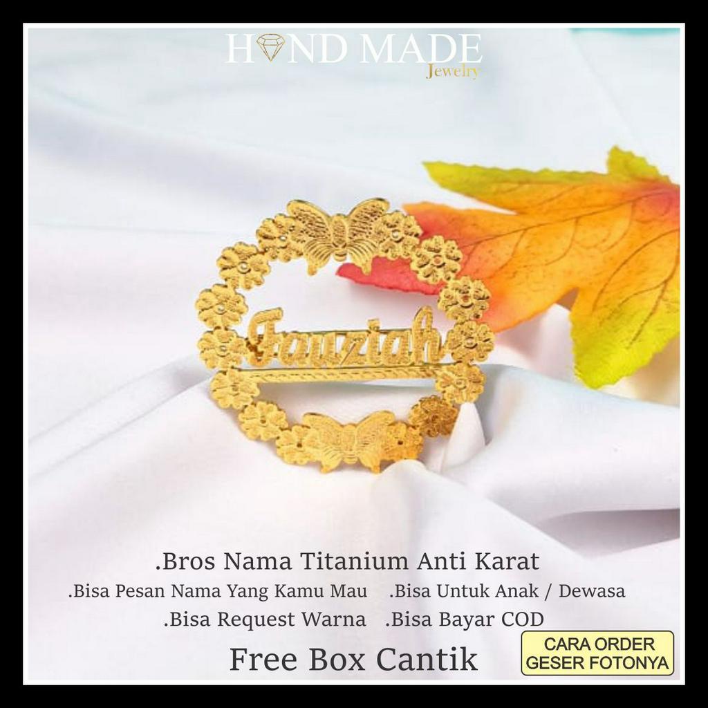 bros hijab nama titanium anti karat bros nama titanium anti karat bros pin bros hijab bros dagu bros jilbab bros nama custom bros murah bross nama