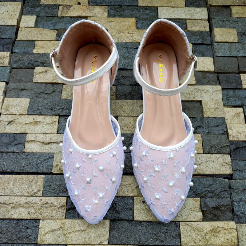 Wedding Shoes Murano Kania White Brukat Size Jumbo 41-46