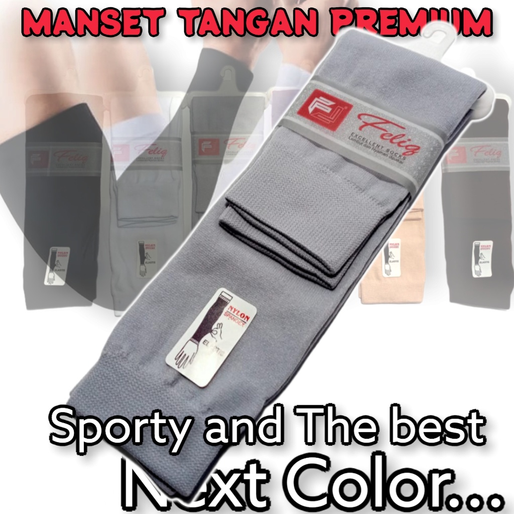 Manset Tangan Pria dan Wanita Tebal dan Panjang Manset Tangan Muslimah Manset Lengan Sarung Lengan-ABU MUDA