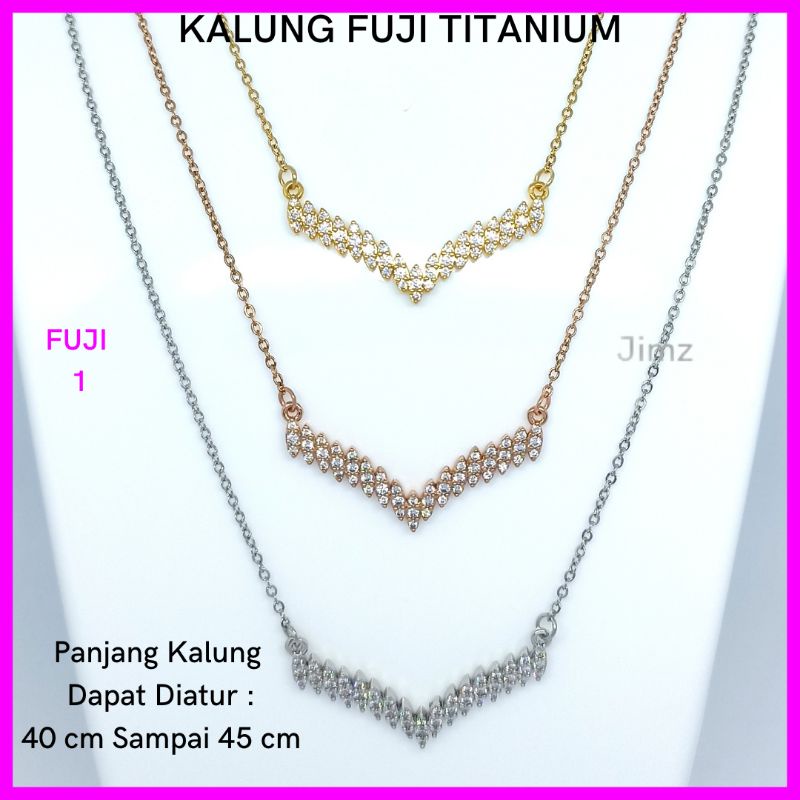 Kalung Fuji Kalung Wanita Korea Terbaru Kalung Titanium Asli Anti Karat Tidak Luntur