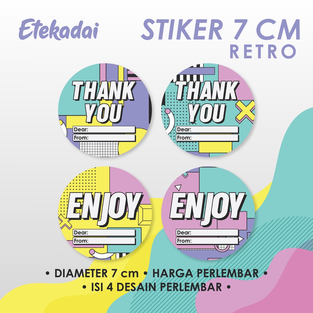 

STIKER BULAT RETRO - DIAMETER 7 CM