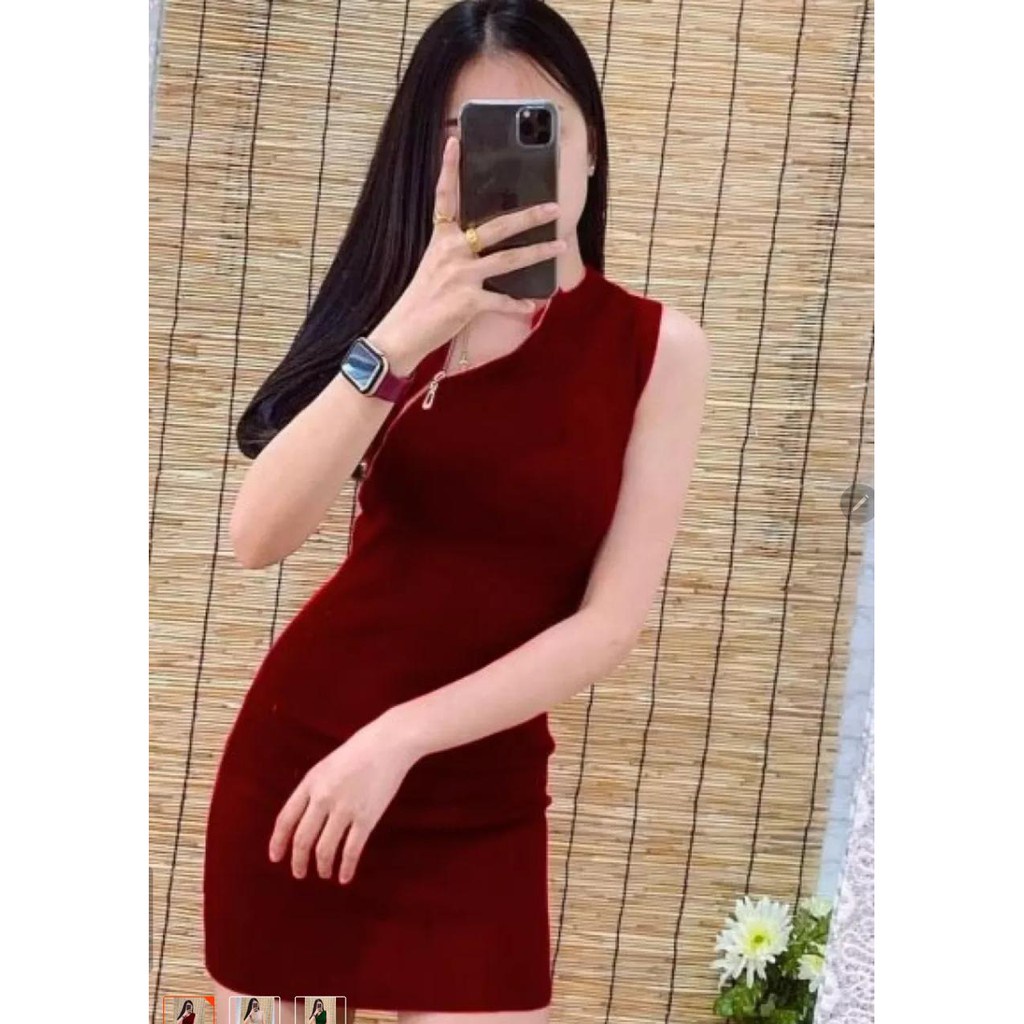 WSE390 - Dress Rajut Sleting Side / Dress Wanita / Dress Wanita Korea/ Baju Rajut / PREMIUM QUALITY