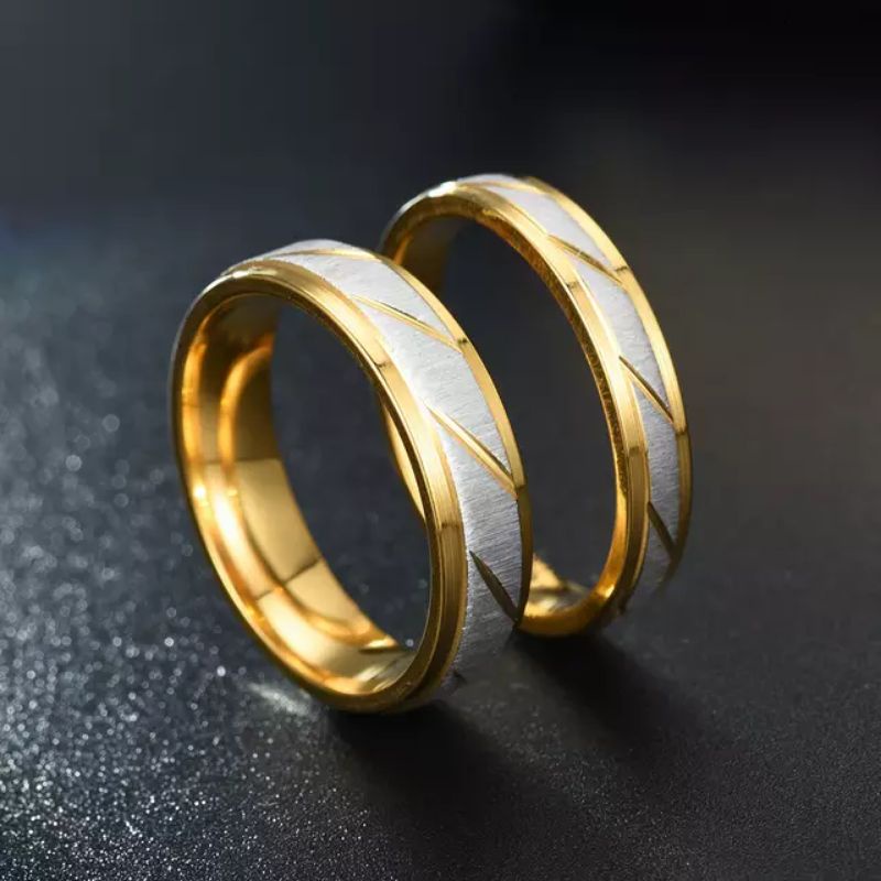 cincin titanium kombinasi anti luntur perhiasan import