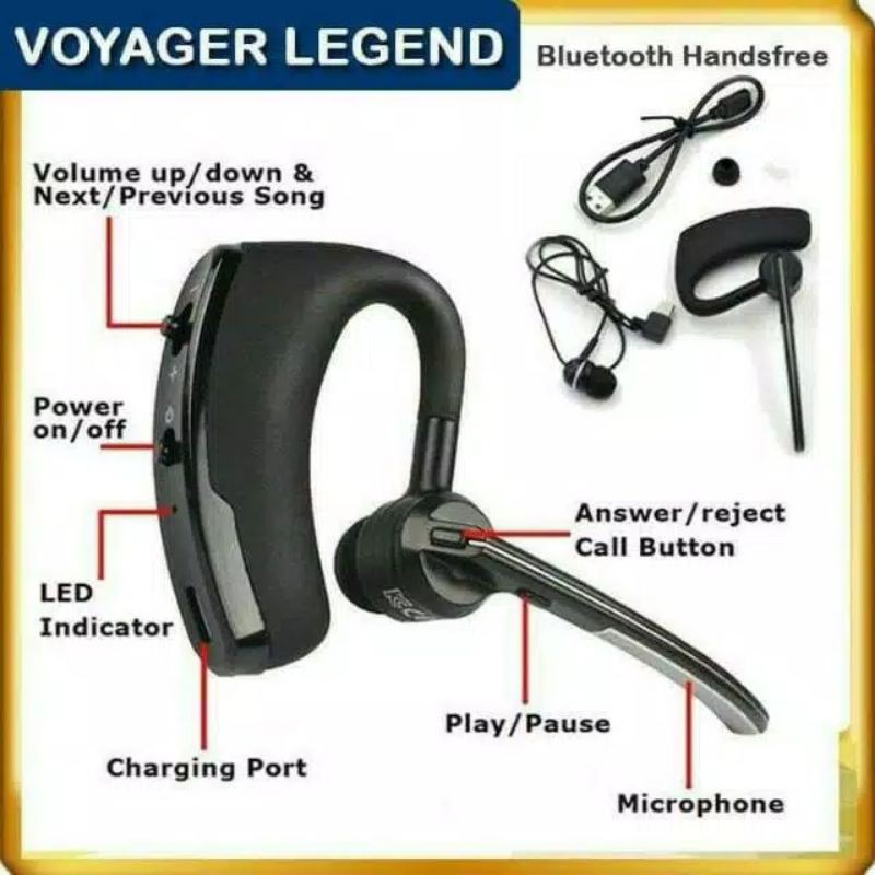 Headset bluetooth Voyager legend stereo bass earphone