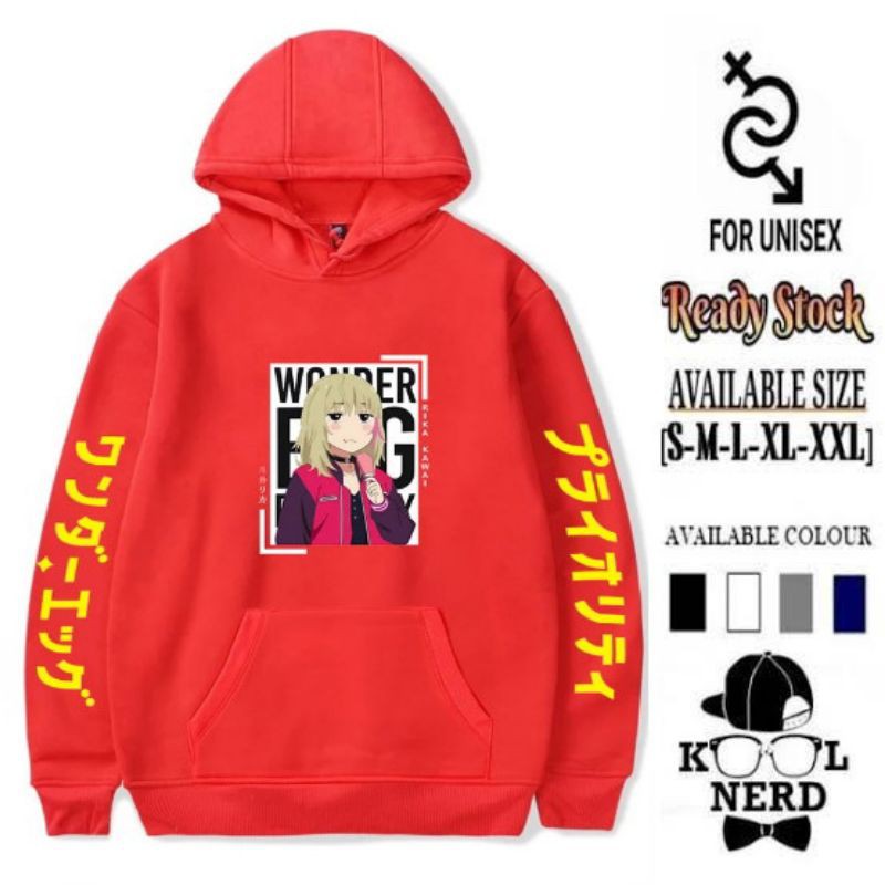 HOODIE ANIME WONDER EGG PRIORITY KAWAI RIKA CHARACTER FASHION ANIME WANITA BAHAN FLEECE