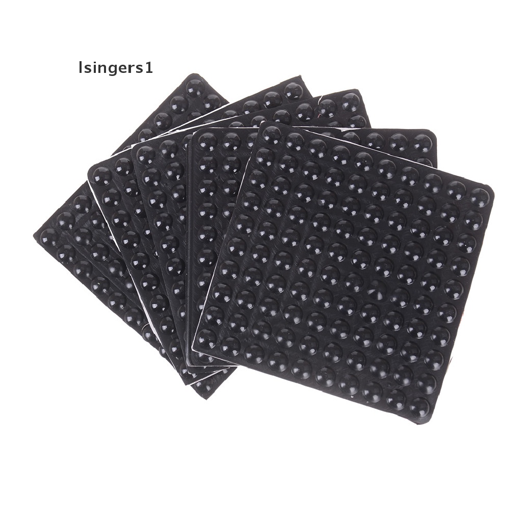 (lsingers1) 100pcs / Set Pad / Bantalan Penyangga Pintu Bentuk Setengah Lingkaran Bahan Karet Warna Hitam