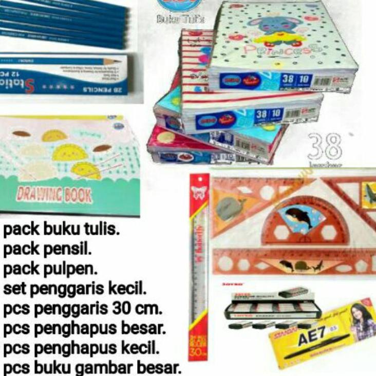 

Sudah READY.. 8 IN 1 PAKET PERLENGKAPAN BUKU SEKOLAH / ALAT TULIS SEKOLAH MURAH