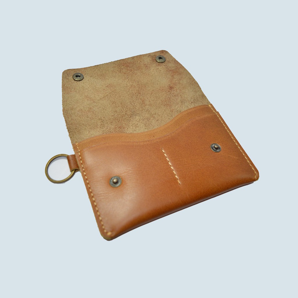 dompet passport - passport cover model gantung kulit sapi asli tan