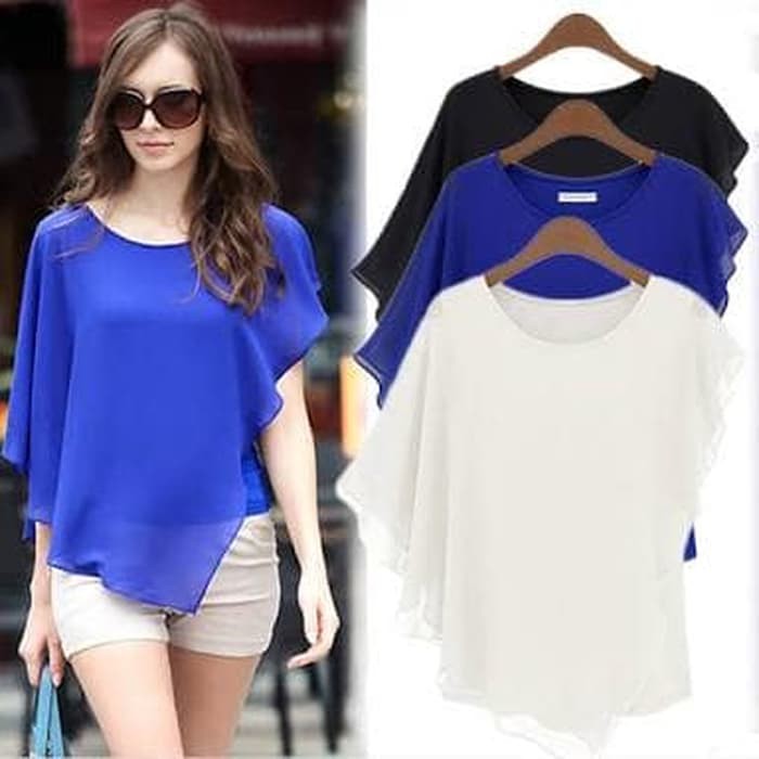 Terlaris   Atasan Baju Pakaian Blouse Model Korea Wanita Korean Style Blus Jersey