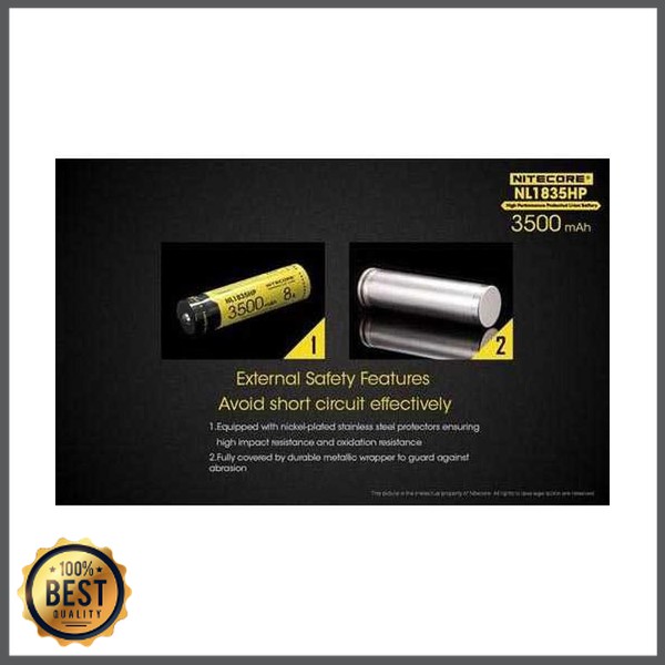 TG-BB029 NITECORE 18650 Baterai Li-ion High Perform 3500mAh 3.6V 8A - NL1835HP