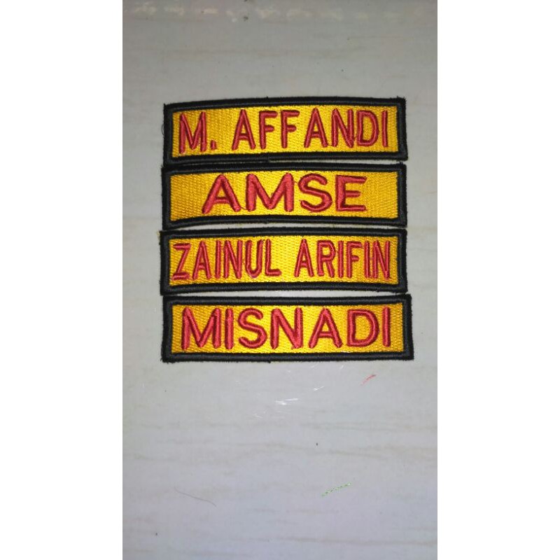 

Name tag nama dada Timbul Banser /SATPAM DLL
