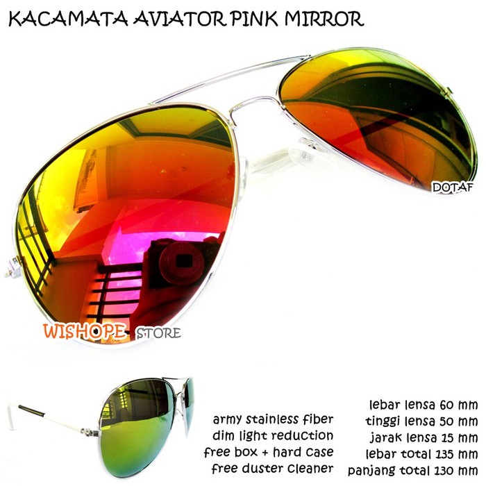Promo KACAMATA AVIATOR SUPER MIRROR PINK Murah