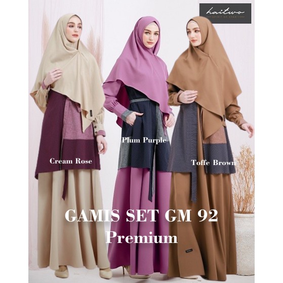 JUAL BAJU GAMIS WANITA SYARI/GAMIS PREMIUM/GAMIS CASUAL/SAKU SISI/ GAMIS BUSUI FREINDLY HAITWO GM 92