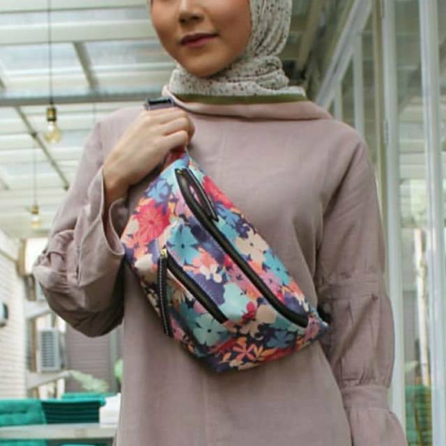 New_Waist Bag Cute Floral PVC Tasahim