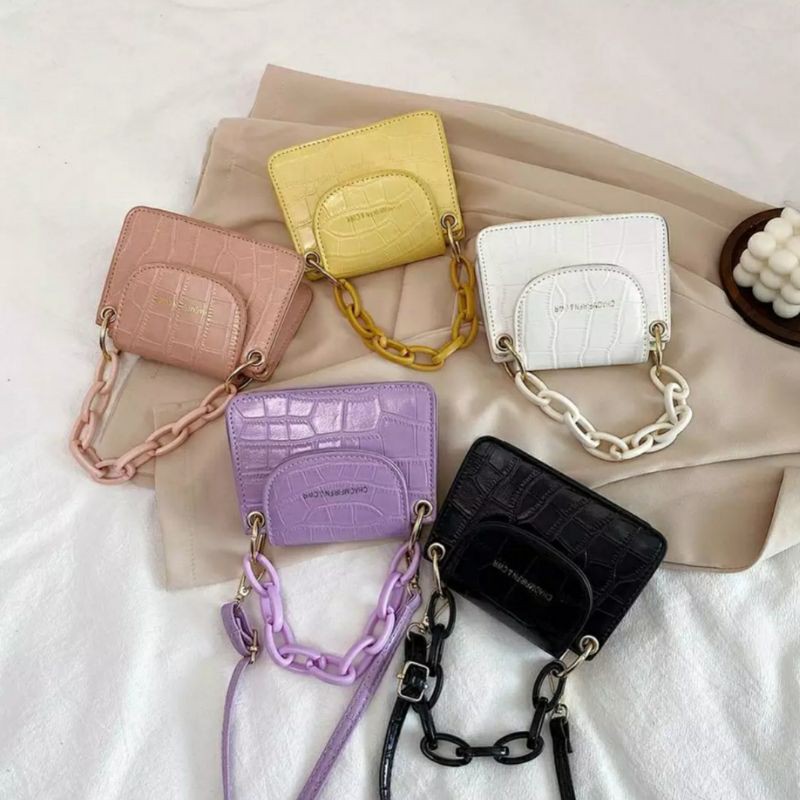 dem_sare / DS1075 - 3.3 FASHION SALE - HF LILAC Tas Selempang Wanita Croco Mini Lilac Rantai JENINIE