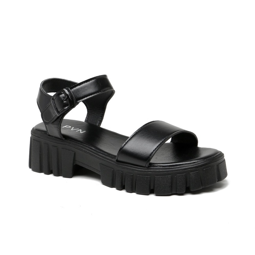 PVN Micha Sandal Wanita Black Cream Lilac 241-Domiq - Black