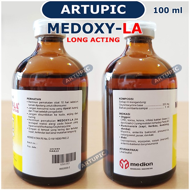 Medoxy-LA 100 ml Obat OTC crd korisa snot kolera ayam unggas babi kelinci Medion Artupic