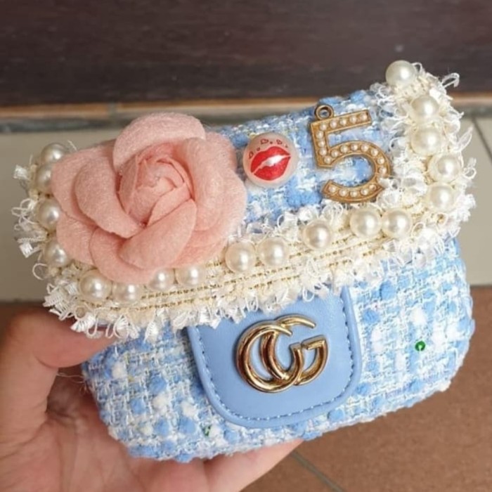 Kids Gucci Knitted Bag - Tas anak Gucci jahit warna Biru