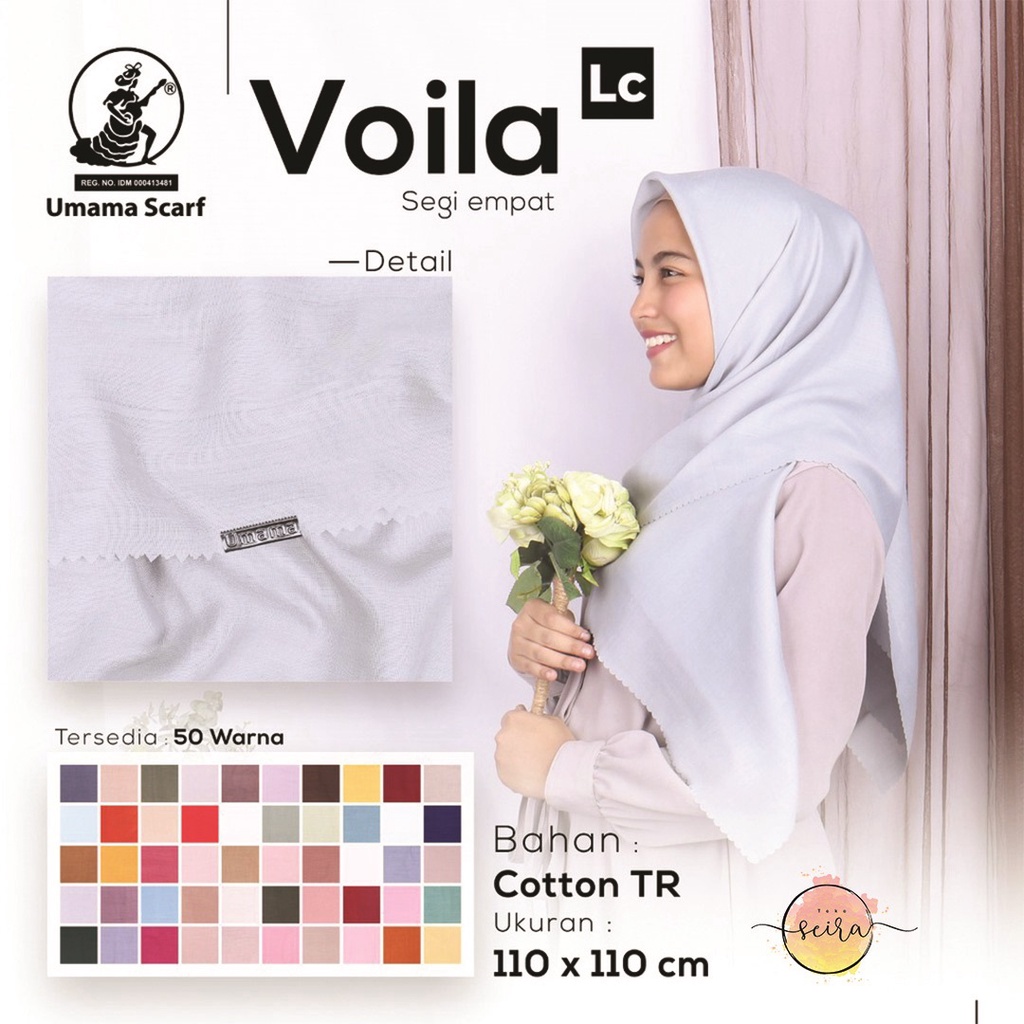 [BISA COD] Umama Kerudung / Hijab Voal Voila Segiempat LC (Laser Cut)
