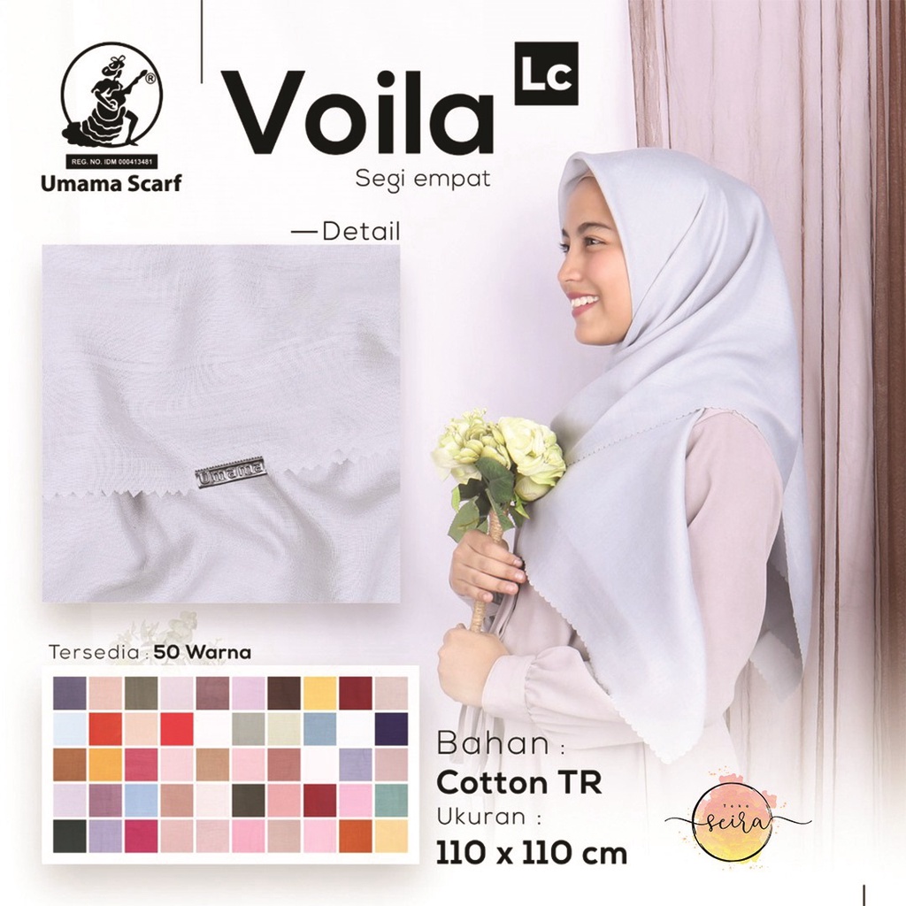 [BISA COD] Umama Kerudung / Hijab Voal Voila Segiempat LC (Laser Cut) Part 1