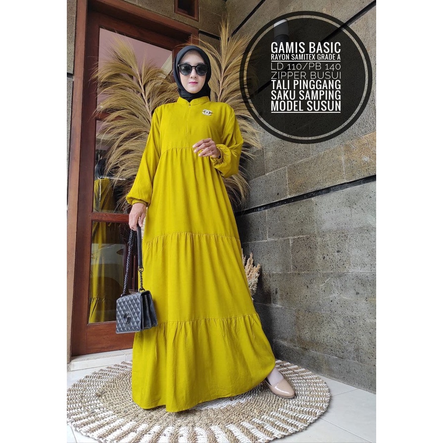 AMARA HOMEY DRESS MAXY / BASIC BASIKA HOMEY DRESS RAYON GAMIS SYARI