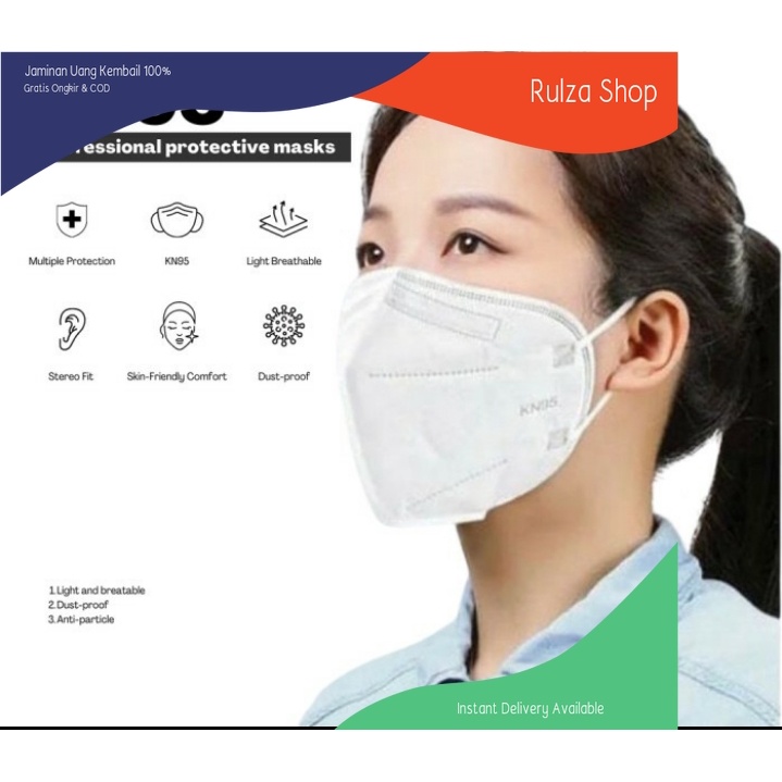 Satu Pcs Masker KN95 KN 95 Dewasa 5 Lapis Ply Warna Putih