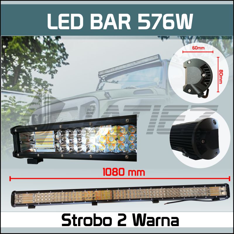 Lampu LED Bar Offroad 240w 105cm Jeep JK Wrangler Jimmy Pajero Fortuner Triton Navara Hilux LED