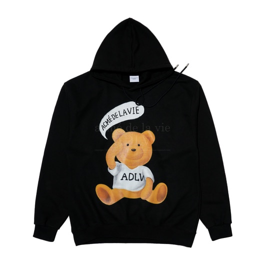 Oppa KR ID - ADLV SPEECH BALLON TEDDY BEAR HOODIE BLACK READY original from korea