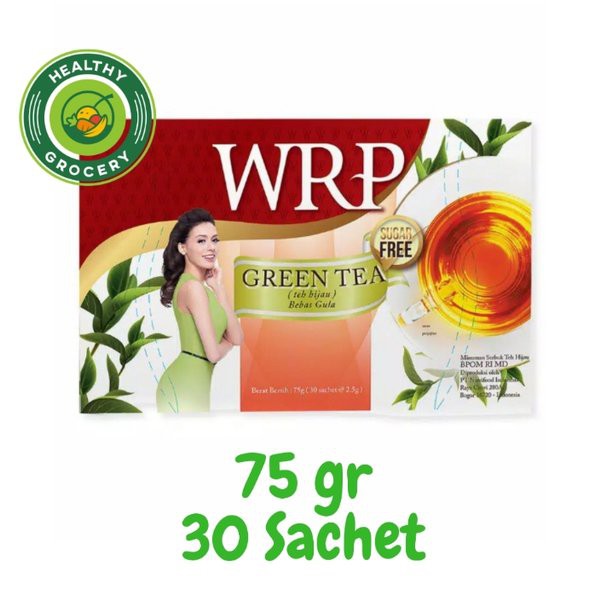 WRP Green Tea Sugar Free 75gr 30sachet Teh Hijau Bebas Gula