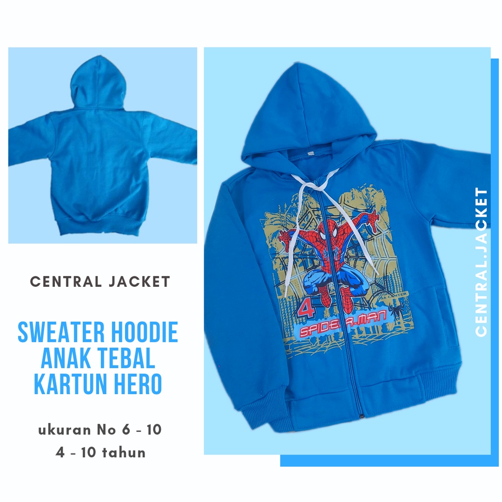 Jaket Anak Laki-laki Gambar Kartun - Sweater Hoodie Anak Tebal