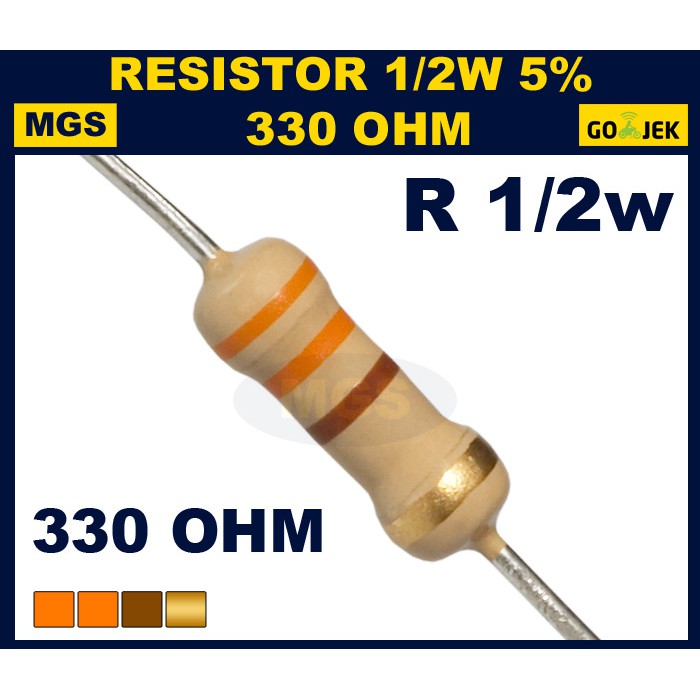 RESISTOR 1/2W 330 OHM 5% 500PCS