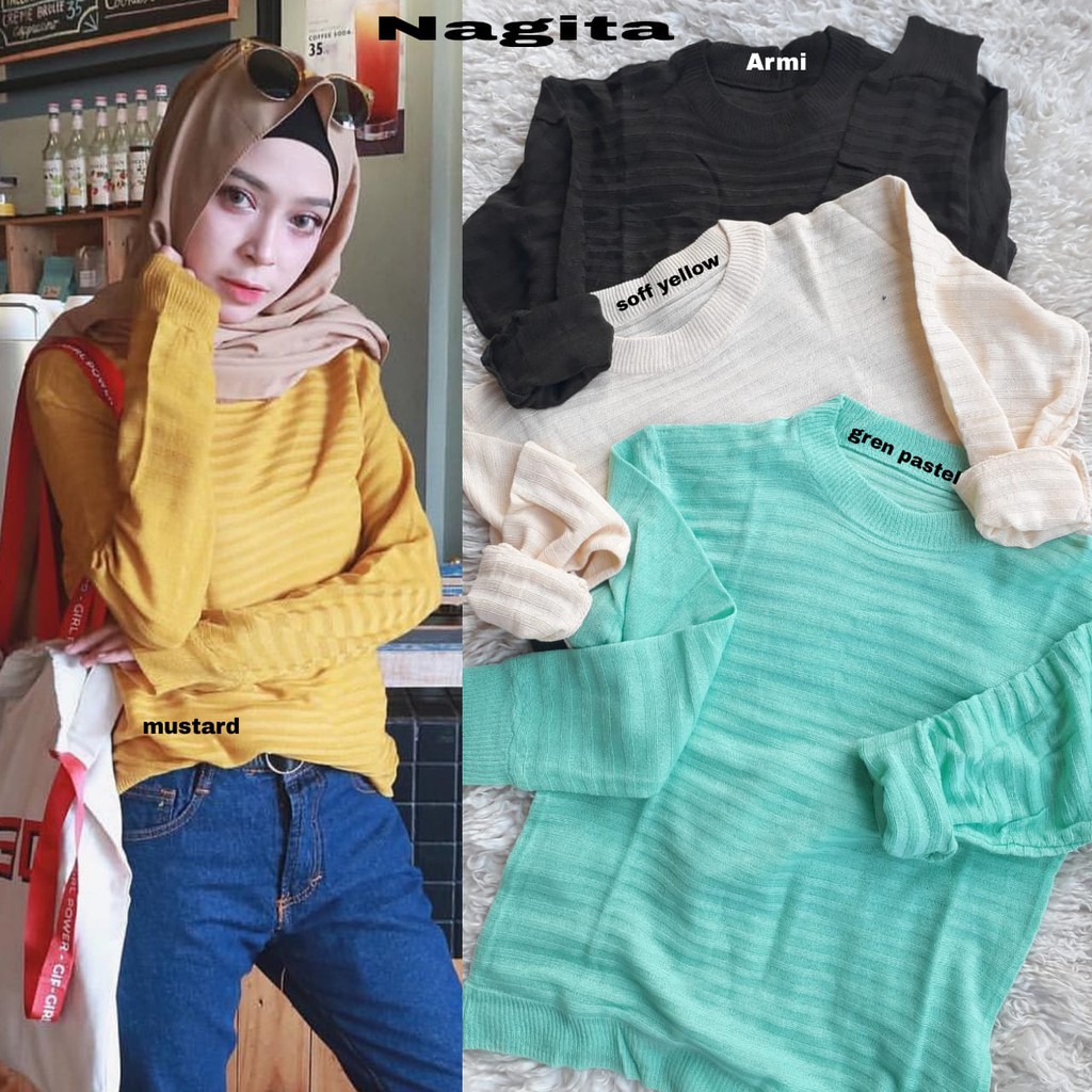 Q- GITA RAJUT/ BLOUSE RAJUT CASUAL/ TERBARU