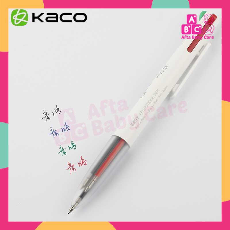 

Pena Bulpen Pen 4 in 1 Multifungsi Black Blue Red Green Ink KACO EASY K1041
