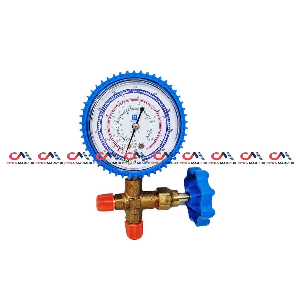 Manifold Single R22 R410 R32 Alat Test Freon AC Kulkas Refrigrant R 32 410 R410a R22 dobel high low manifol BIru