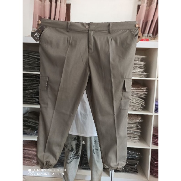 Jumbo Joger Wanita Cargo / Celana Jumbo BIG SIZE  Premium Drill Muat BB 80-100 Kg