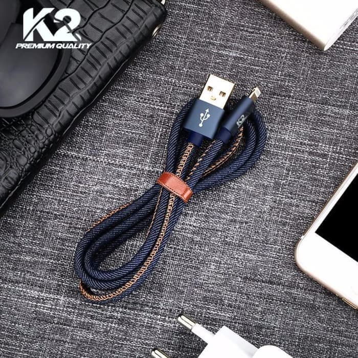 Kabel Data DENIM 2Meter 2 Meter K2 ORI K2 C07 Fast Charging Lightning MICRO TYPE C 1 METER 1METER 1M 1 M K2-C04 DENIM MICRO TYPE C LIGHTNING