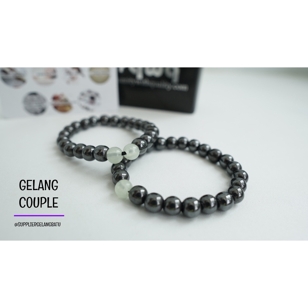 gelang FOSFOR BLUSTIN MAGNET pasangan distance bracelet couple akik