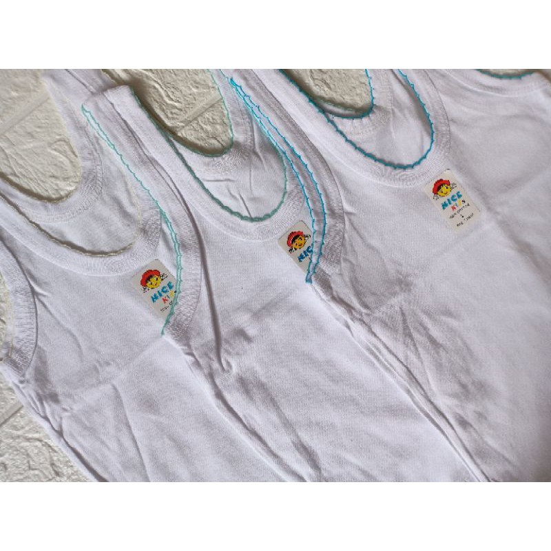 6pcs_ NICE KIDS singlet bayi 100%cotton size S.m.l.xl / kaos kutang nice kids / singlet cotton nice