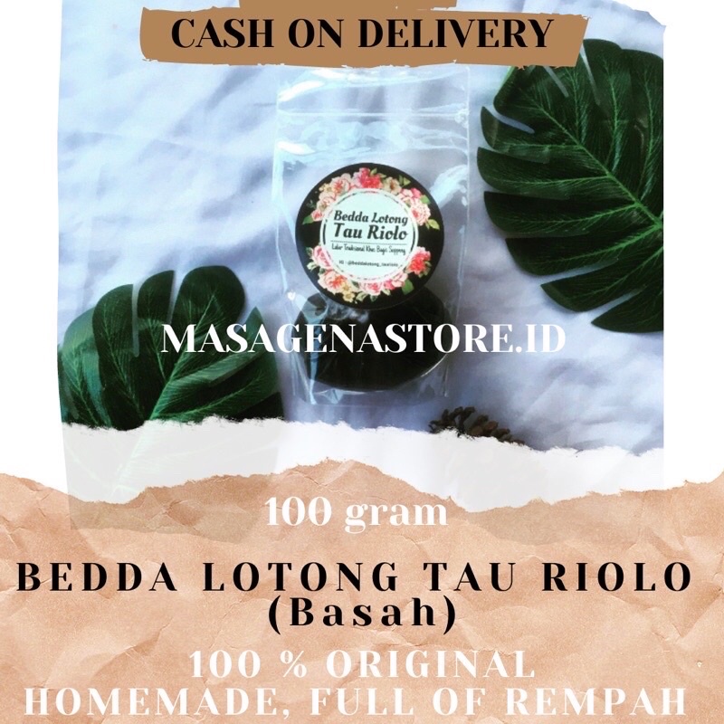 [TERMURAH] (Bisa COD) 100 gram Bedda Lotong Basah | Bedak Lotong | Lulur Hitam | Lulur Lotong | Lulu