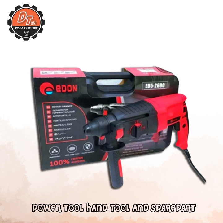 EDON MESIN BOR BETON 3 FUNGSI ED5-2680 EDON / ROTARY HAMMER EDON