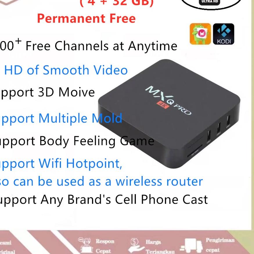 Terjangkau 4K Android 10 TV BOX 2+16GB & 4GB+32GB & 8GB+64GB TV BOX Android MXQ Pro Pointer Keyboard